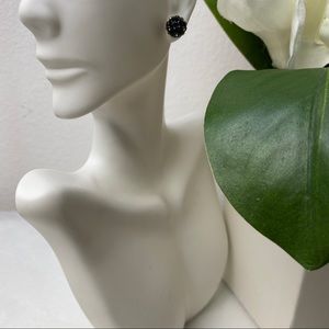 Allison Reed Push Backs Black Stud Earrings